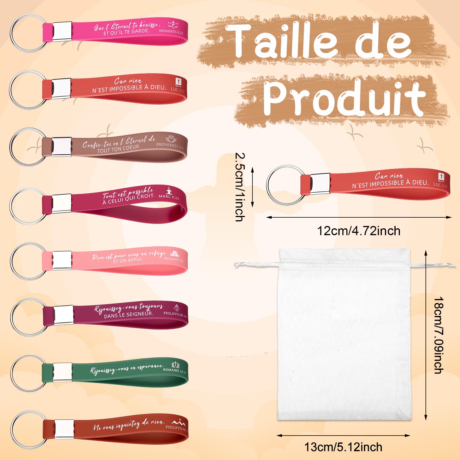 Lot de 16 carnets et stylos chrétiens avec versets bibliques, porte-clés en silicone, petits carnets de poche chrétiens, cadeaux inspirants religieux pour hommes et femmes, fournitures scolaires