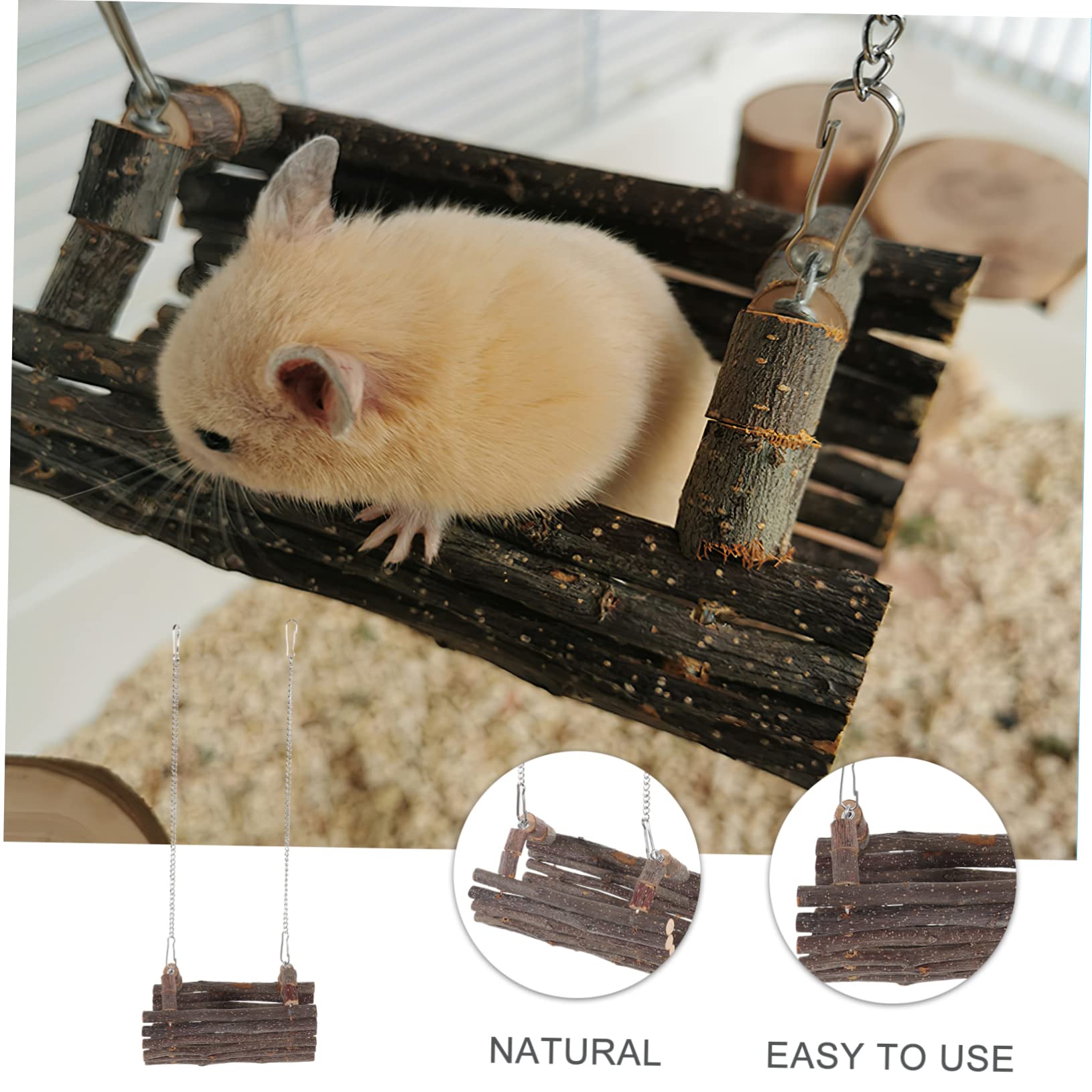 Angoily 3stücke Hamster Holzschaukel Spielzeug Hängematte Für Nager Kauspielzeug Aus Natürlichem Material Für Hamster Chinchillas Und Ratten Fördert Das Spielen Zahnpflege