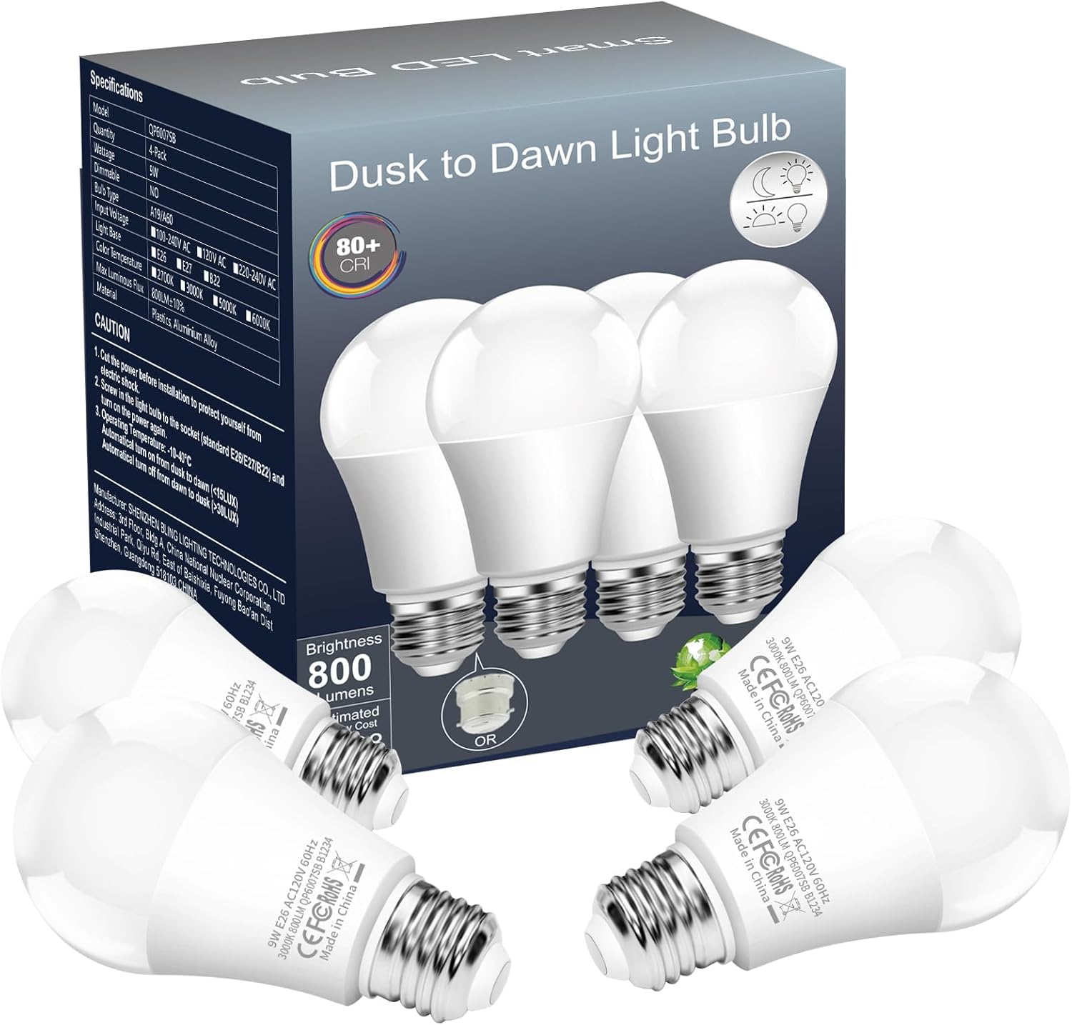 Amazon.com: Dusk to Dawn Light Bulbs, Built-in Photocell Light