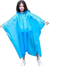 Poncho Pluie Enfant,EVA Imperméable Manteau Cape de Pluie avec Capuchon pour Garçons Filles,Réutilisable Poncho Vêtements de Pluie pour Extérieur Camping Paradis