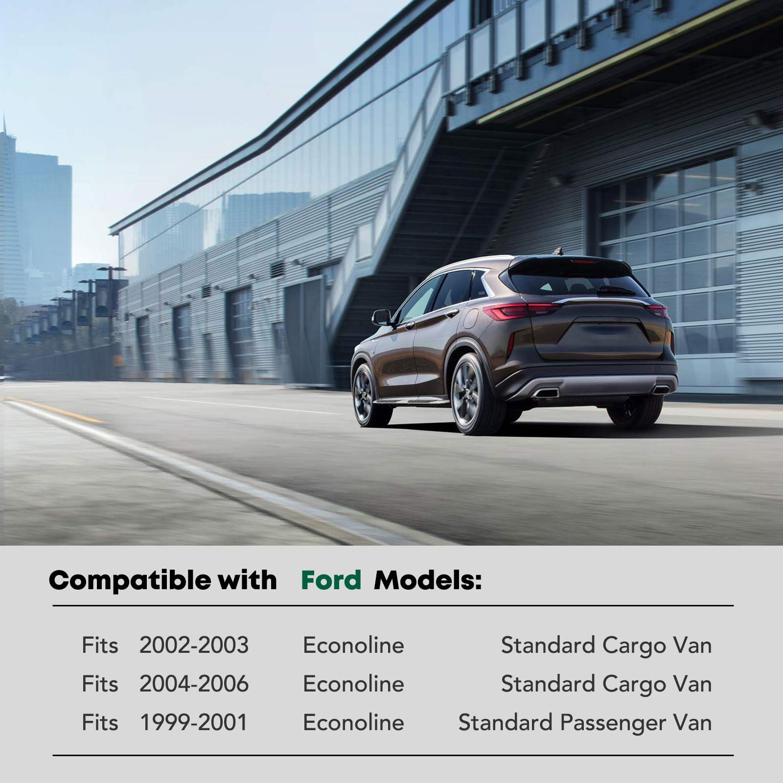 YHTAUTO 6.5 Inch Running Boards Fit Ford Econoline 1999-2006 Full-Size Van, Side Steps Carbon Steel Step Bars Off-Road Exterior Accessories