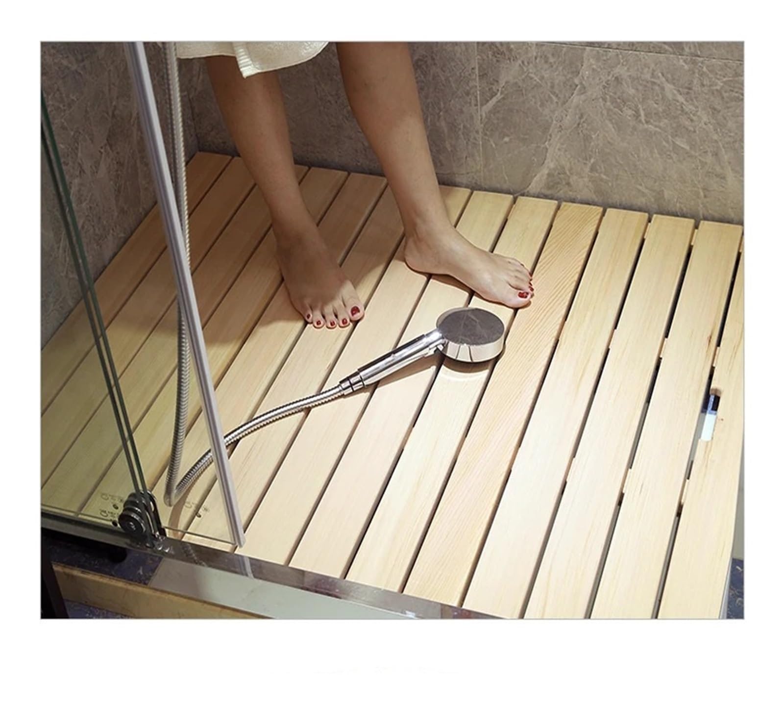Alfombrilla de baño de bambú, alfombrilla de baño de madera para baño, suelo de madera, ducha, antideslizante, almohadilla de agua, alfombrilla de madera antideslizante (color 2,800 mm x 900 mm)