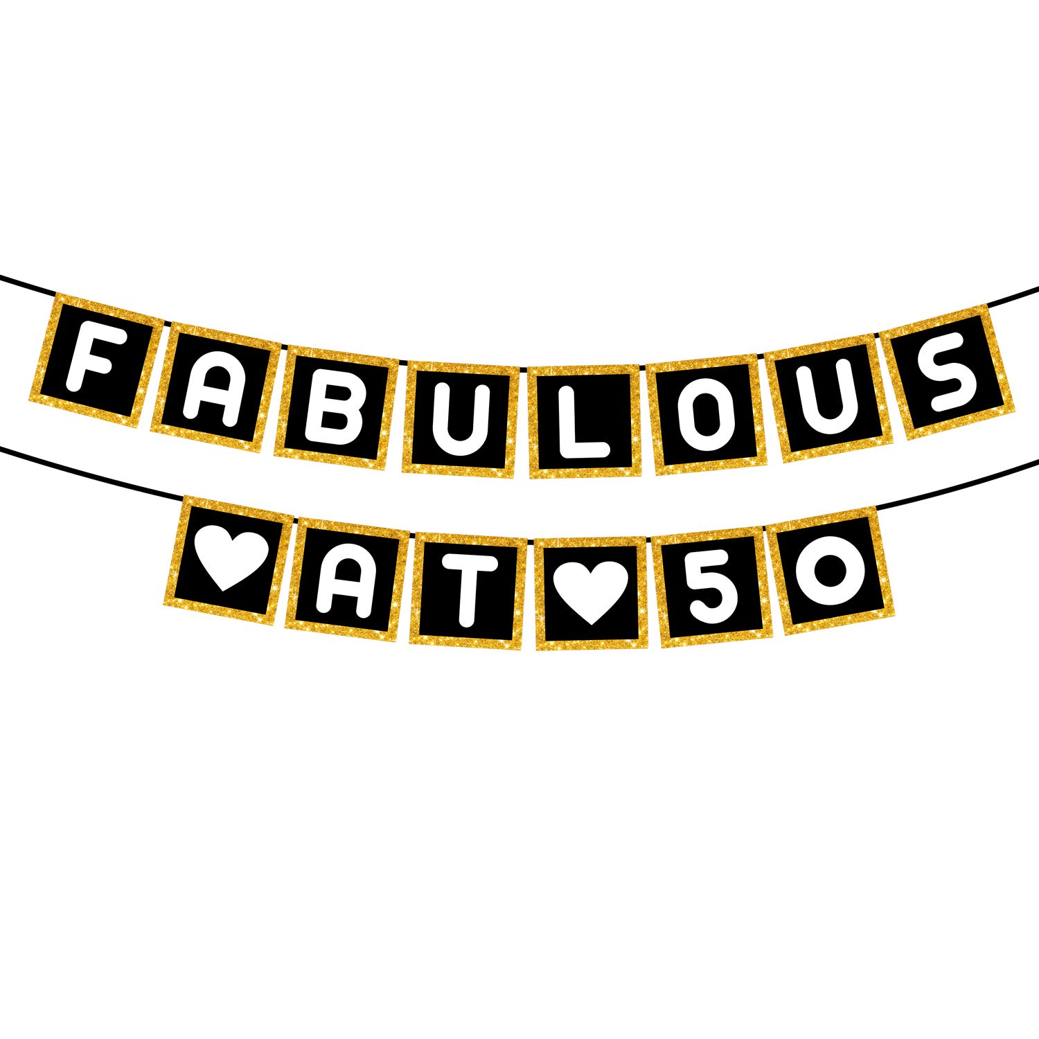 Party Propz Fabulous 50th Birthday Paper Banner - Happy Birthday Decorations
