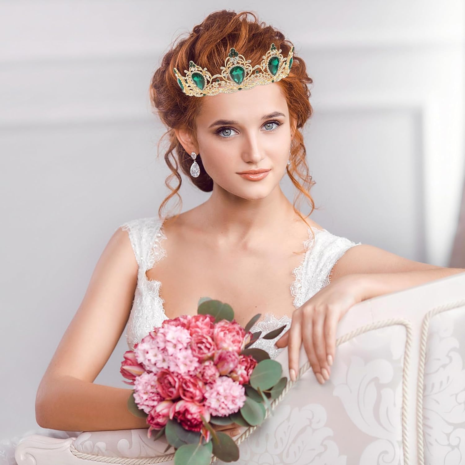 Baroque Style Bride Crown Alloy Headdress for Hair