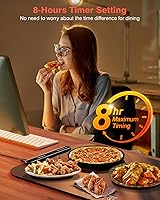 Vista 3 de Food Warming Mat, iTRUSOU 27.5x16'' Electric Warming Tray with 7 Temp-Settings, 1-99h Flexible Timer, Switchable °F/°C, Rollable Food Warmer Keep