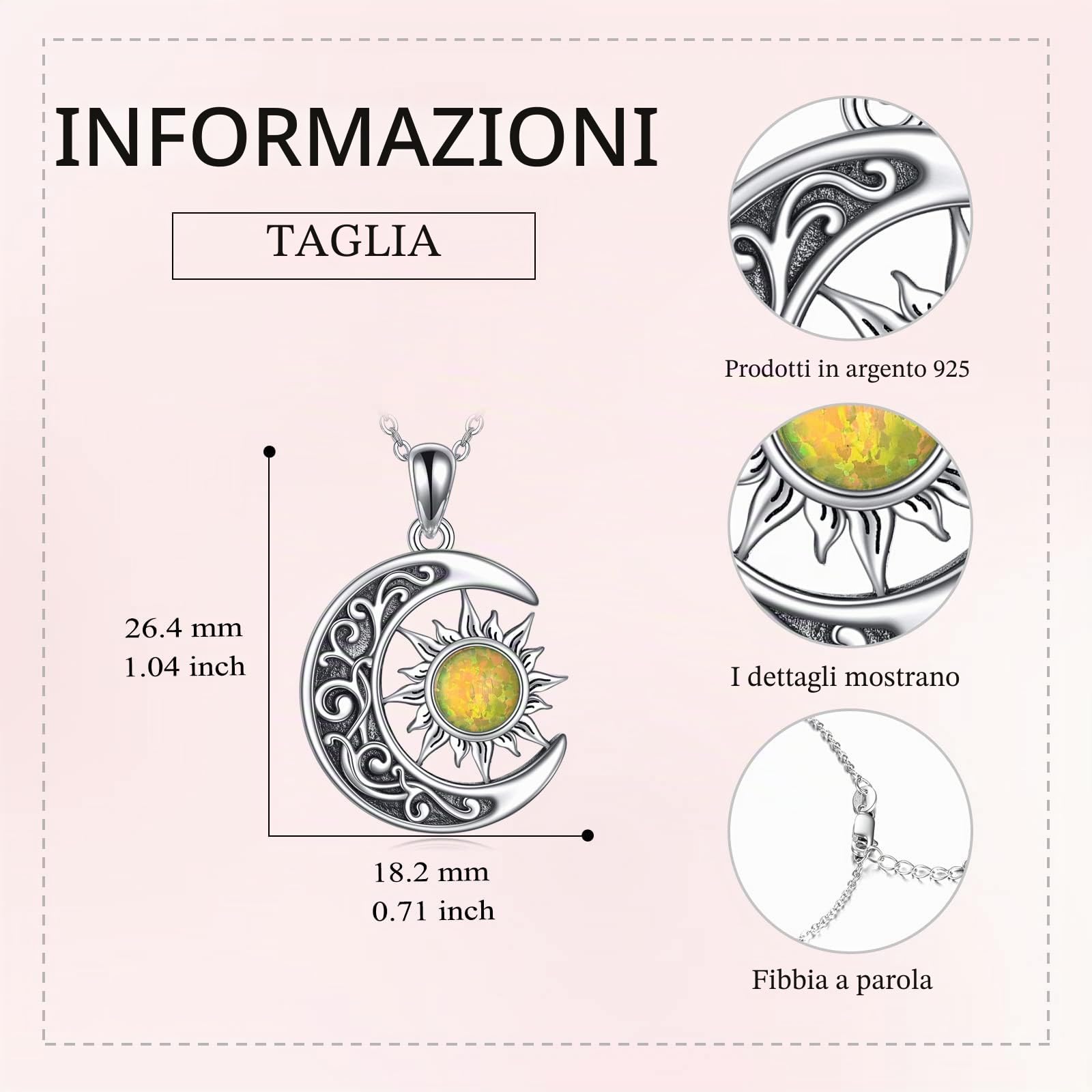 VONALA Collana con sole e luna, in argento Sterling placcato oro, con luna e stella, gioiello regalo per donne, ragazze e adolescenti