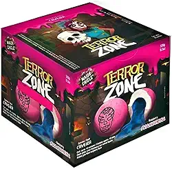 Chicletes de Bola Caveira Terror Zone Framboesa Com 40 Unidades