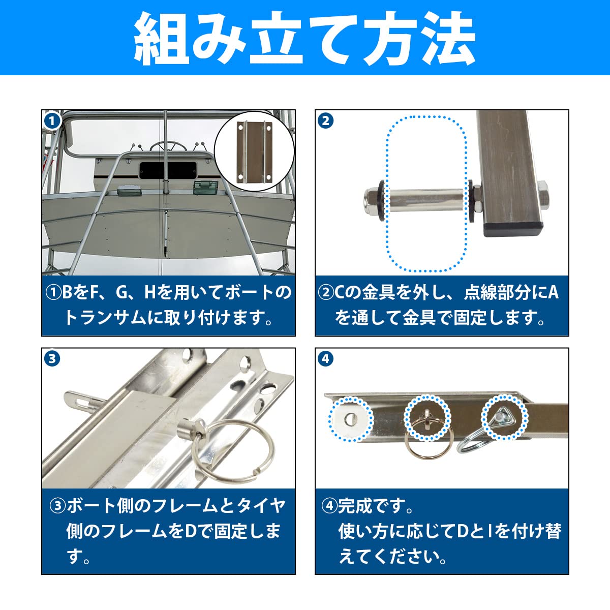 跳上式 ボート ドーリー ステンレス製 ノーパンクタイヤ 幅広80mm 直径