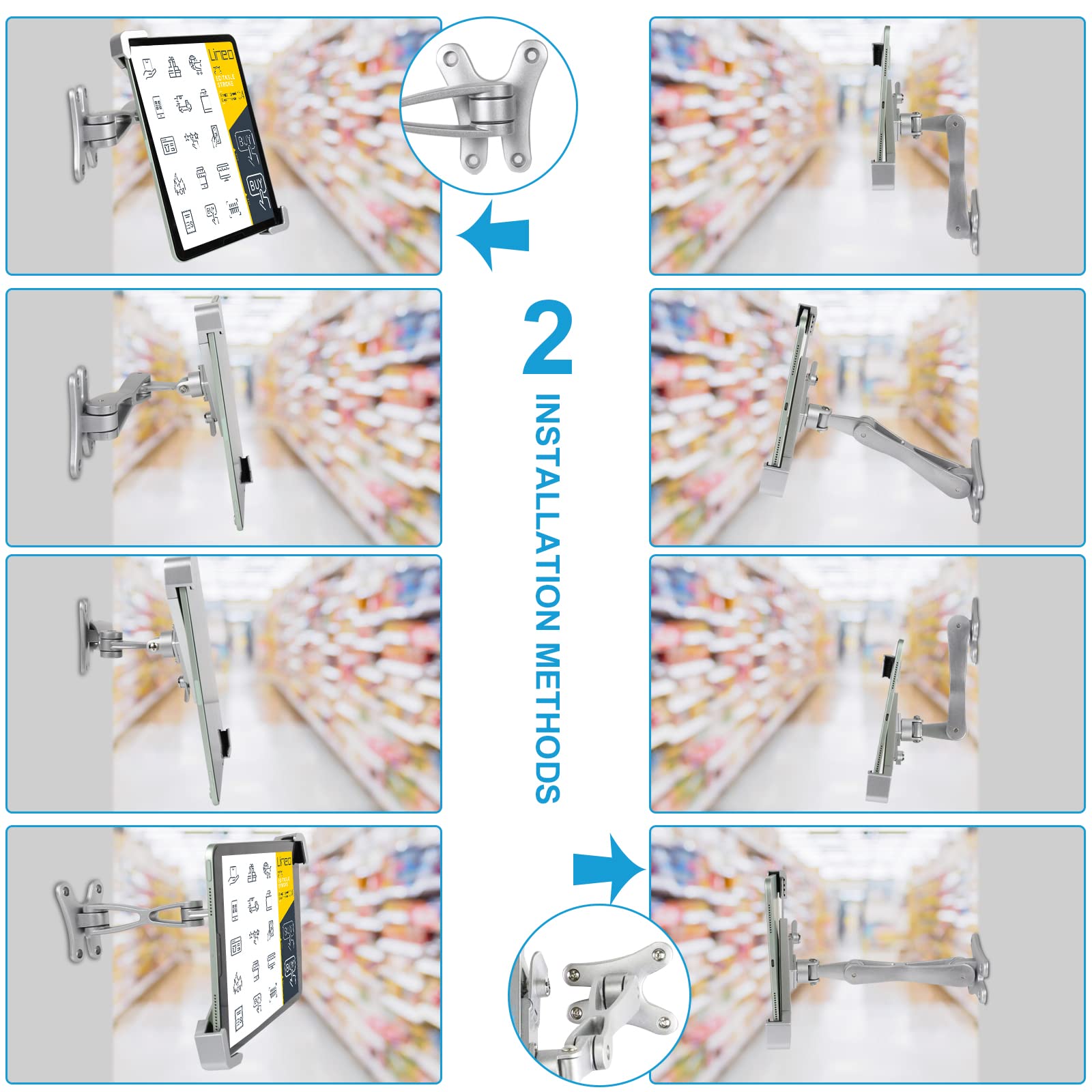 Supporto Antifurto Per IPad AboveTEK - Girevole 360°, Per Bancone E Parete, Ideale Per Negozi E Hotel - Foto 8