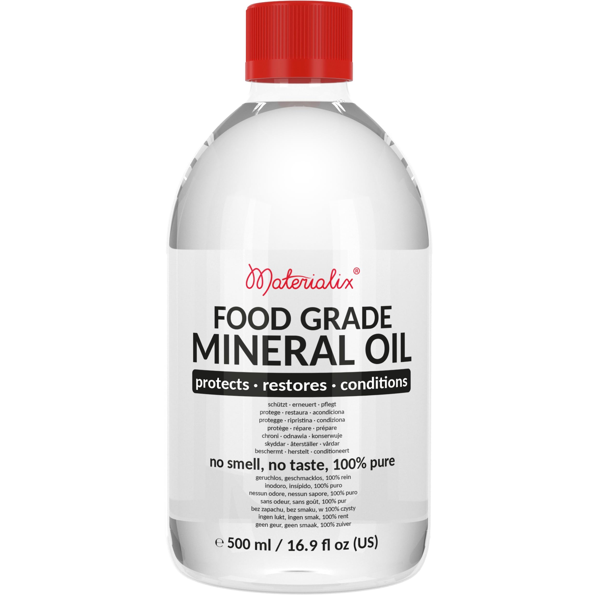 Food Grade Mineral Oil - 16.9 fl oz - for wood, bamboo, stainless - butcher block oil - Cutting Board Oil and conditioner, Wood Oil, Knife Oil, Mineral Oil Food Grade