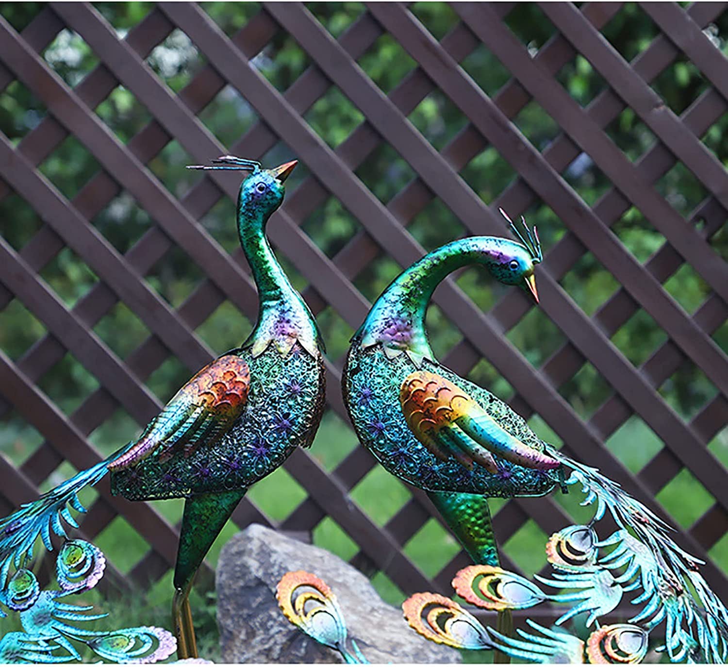Amazon.com : Ujicde 22.8Inch Peacock Statue Garden Ornaments