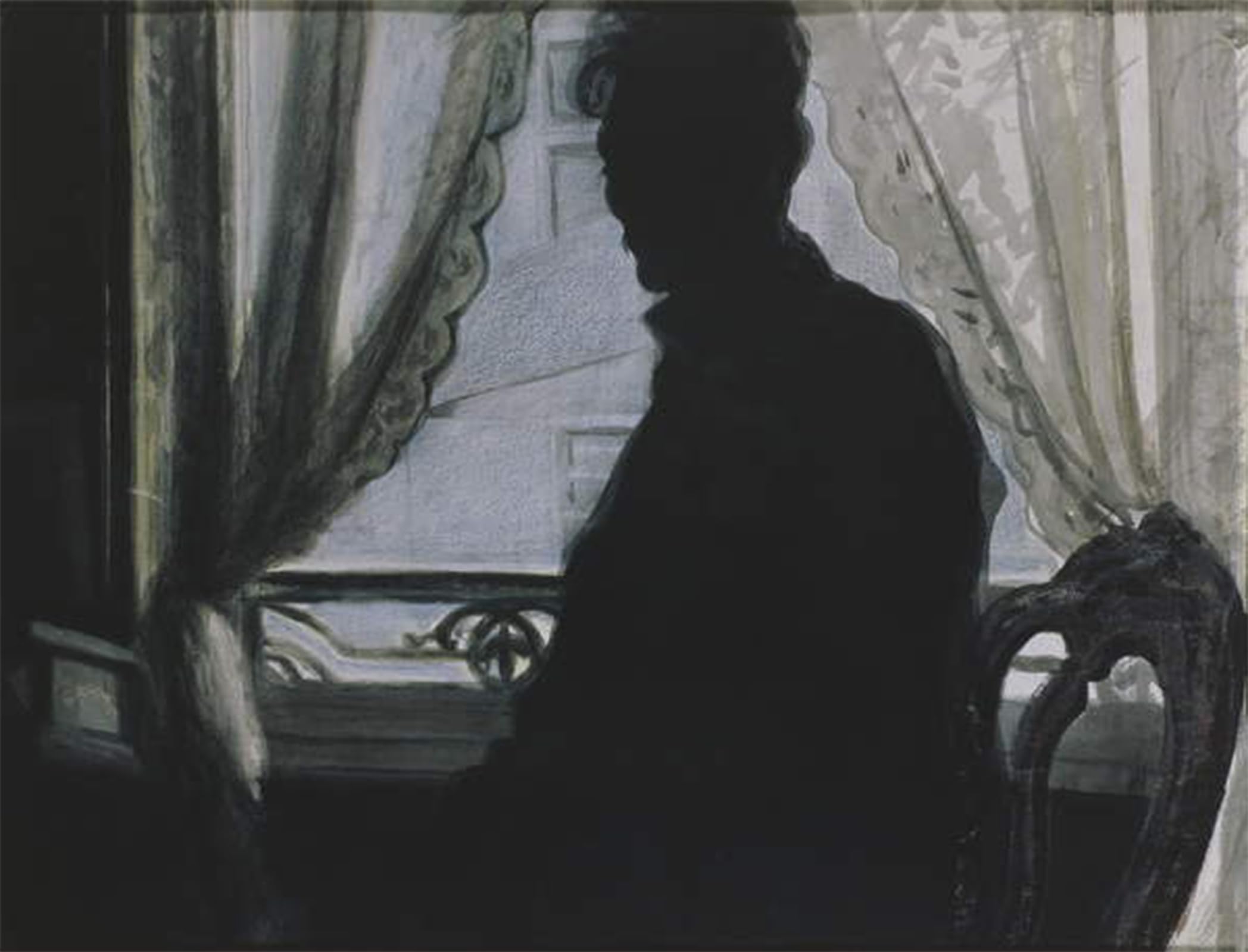 POSTERIIk Famous Animal Posters Vintage Picture Silhouette of the Artist by Leon Spilliaert Modern Wall Decor for Home Decor 60x90cm