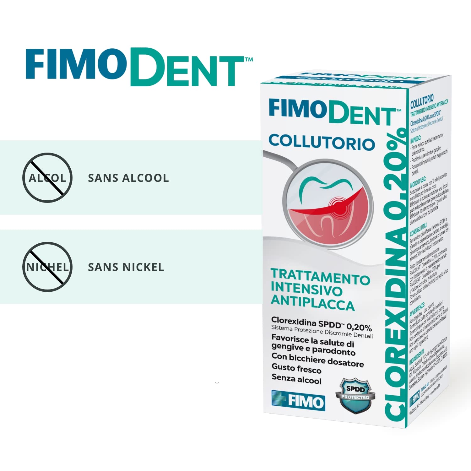 Codzienny płyn do płukania jamy ustnej, 0,20% chlorheksydyny i fluorku - codzienna ochrona próchnicy, dziąseł i oddechu - aromat miętowy, 200ml