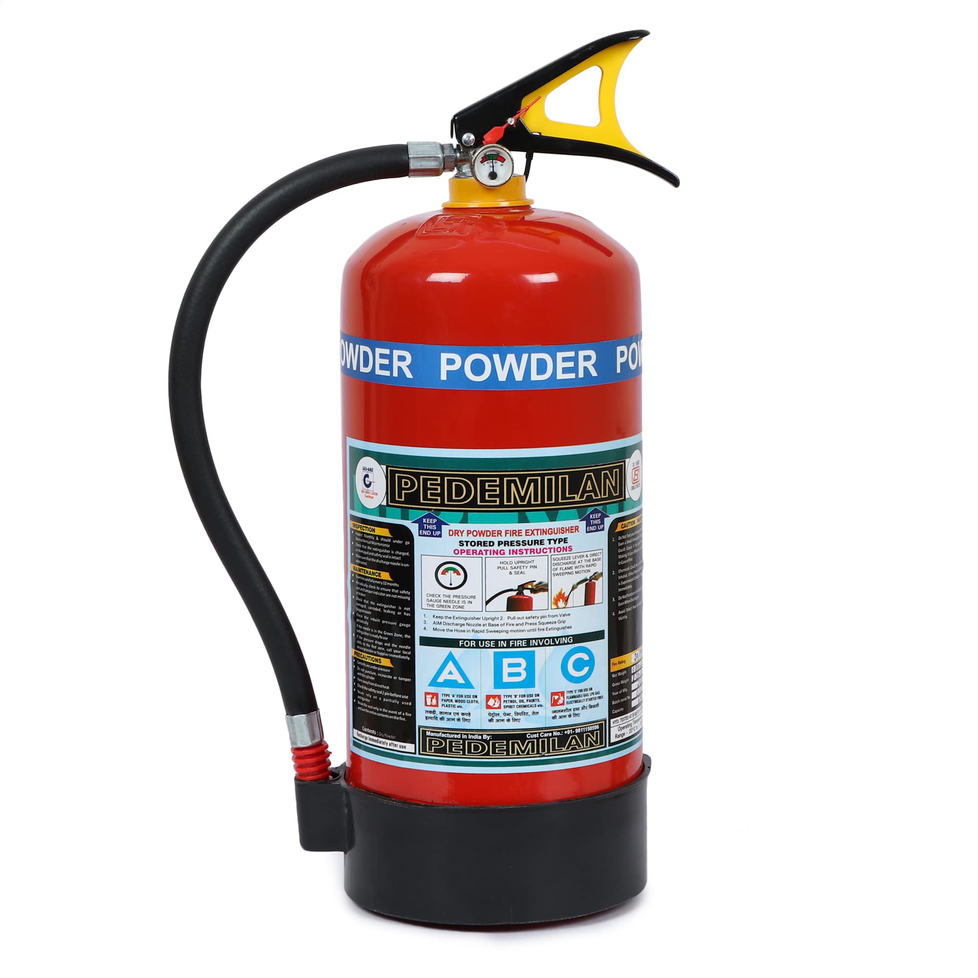 Sponsored Ad - 6 kg-ISI Marked, Certified, Approved Pedemilan Dry Chemical Fire Extinguisher-(6 Kg)
