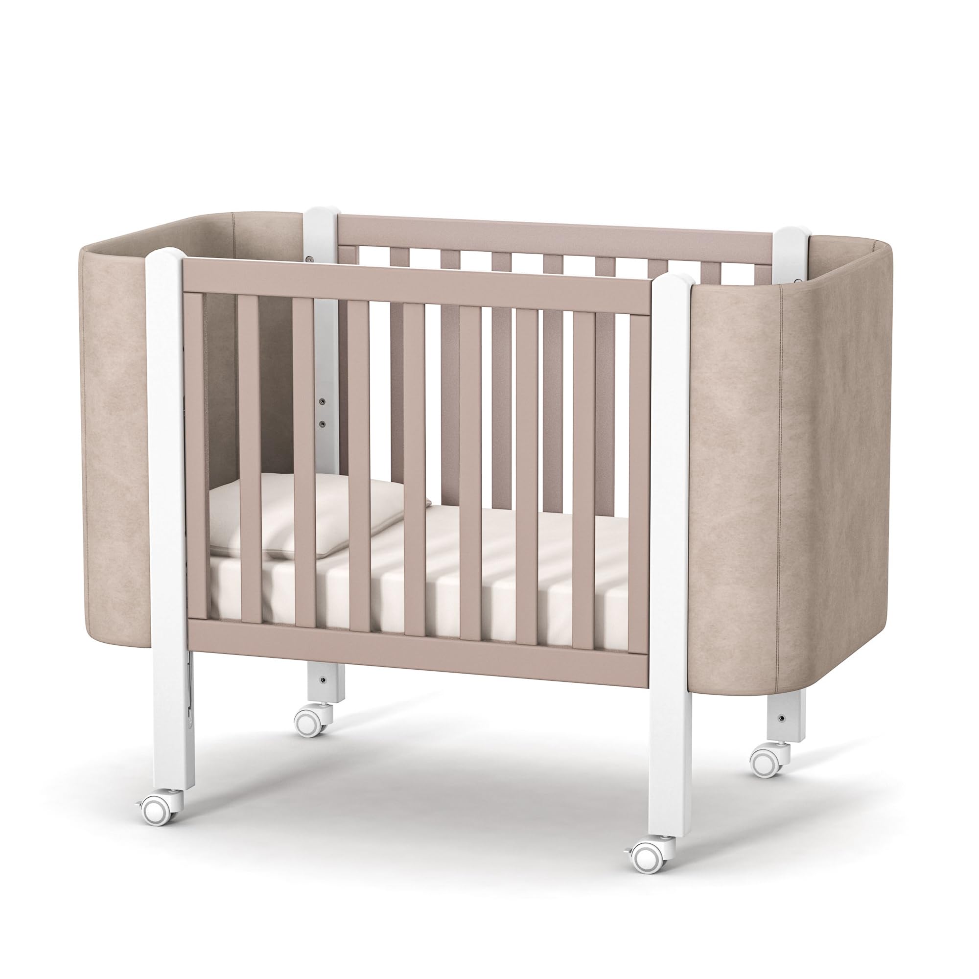 Veres Veres Lot de 4 roulettes pivotantes pour lit de bébé Blanc