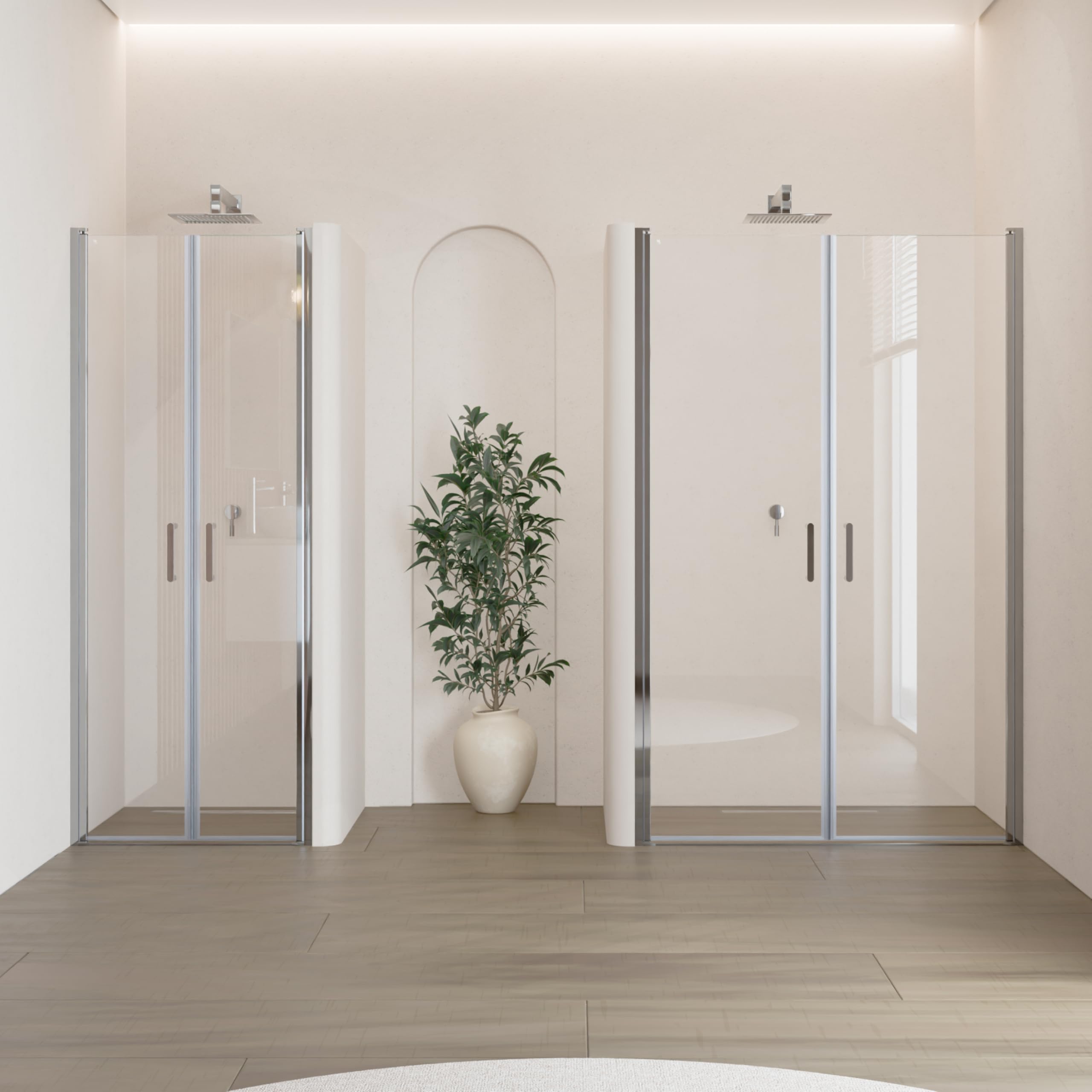 Stella Duschtür 79x190 cm - Nischentür aus 6 mm ESG Sicherheitsglas mit Nanobeschichtung, Verstellbereich 79–82 cm, transparente Duschabtrennung für Badezimmer