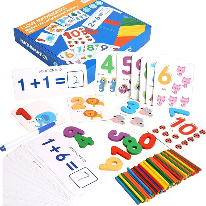 Buy Math Flash Cards,Multiplication Flash Cards Wooden Number Matching