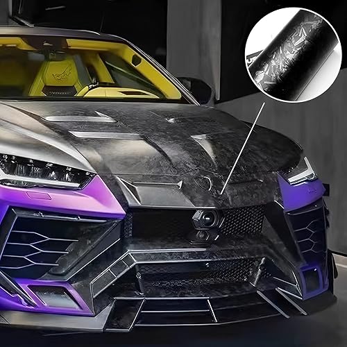 Miniatura 2 de Lypumso Rollo de vinilo de acero al carbono negro mate, adhesivo de repuesto sin burbujas antiarrugas, vinilo autoadhesivo de alta calidad, vinilo