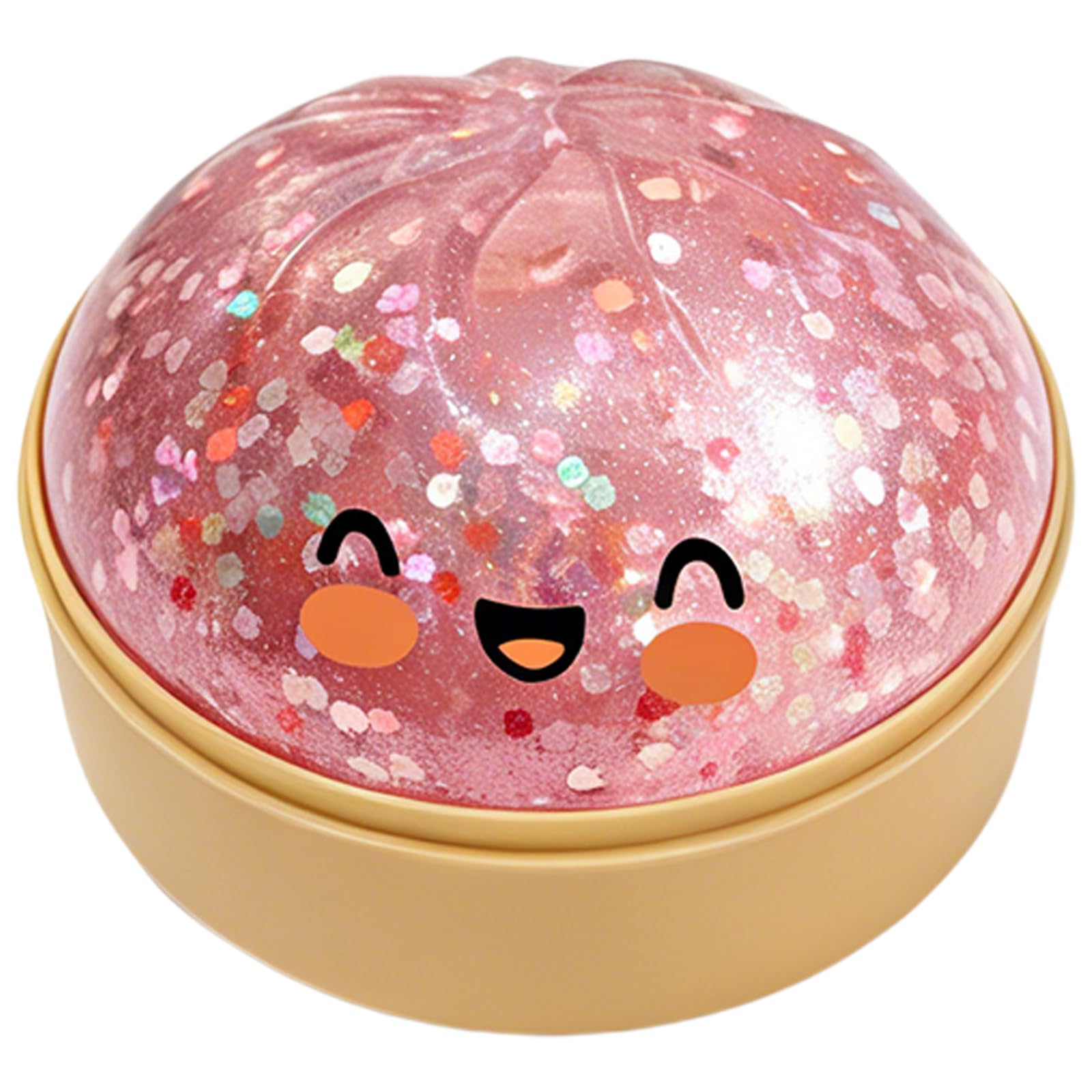 Oversized Dumpling Squishies Sensory Stress Ball, Giant Glitter Fidget Dough for Anxiety Relief, Stretchy Desk with Food Steamer for Calm & Focus — image 1
