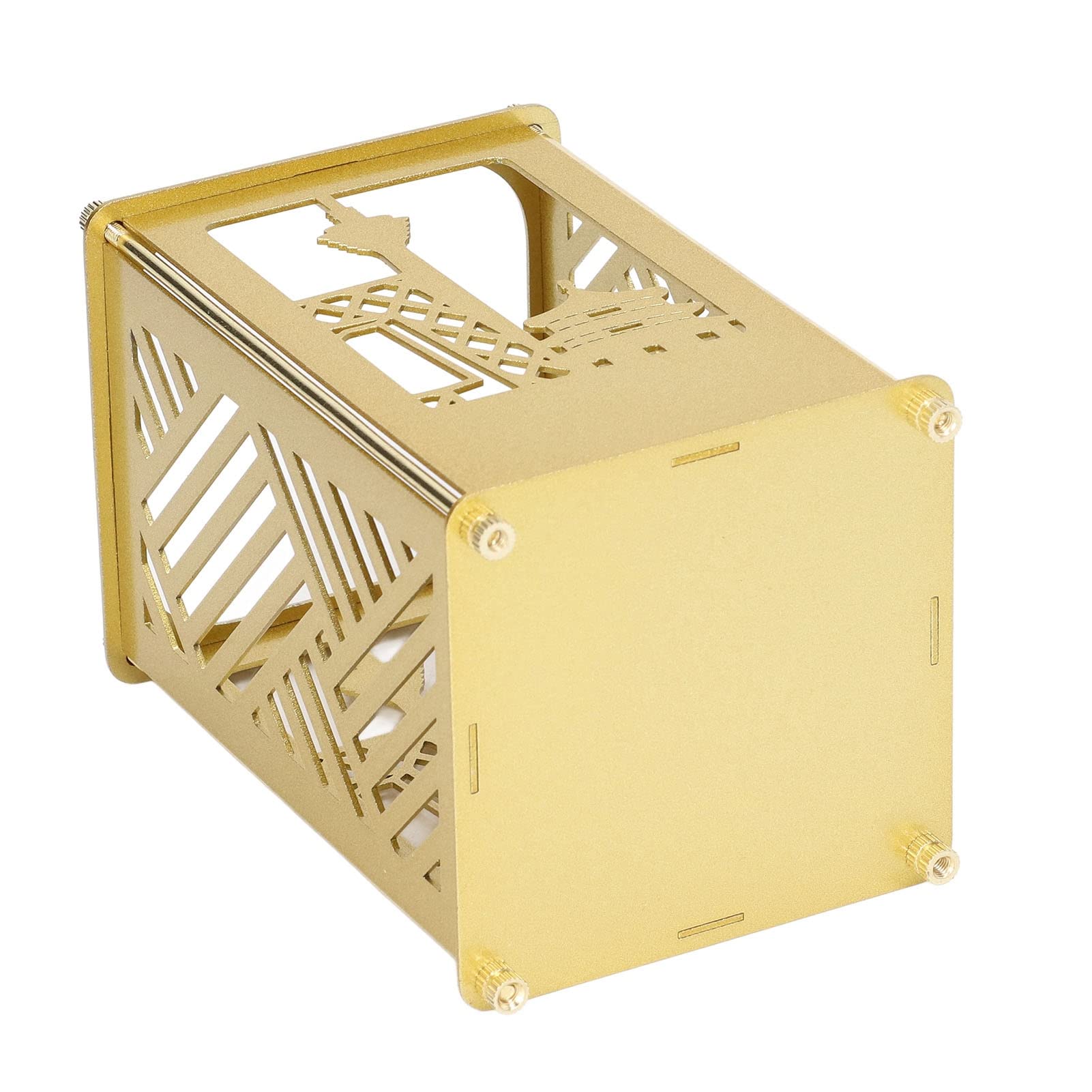 Porta della penna in metallo Gold Vomeko, porta della penna assemblato, porta della penna innovativo, porta a penna fai -da -te per il desktop della scuola per ufficio a casa