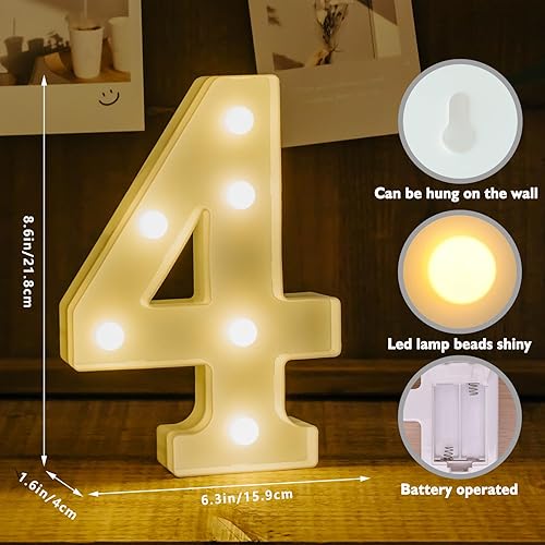 Miniatura 36 de Letras iluminadas, letras con luces LED de 26 alfabetos, letras iluminadas decorativas, letras de marquesina LED que funcionan con pilas para Luz