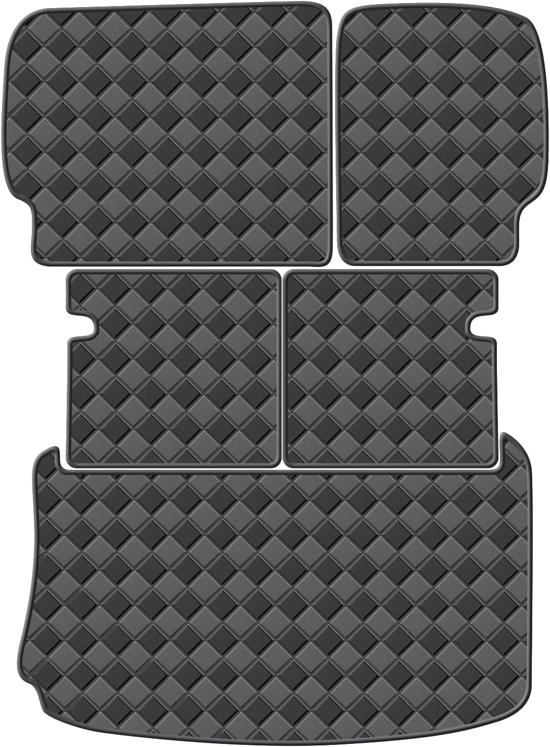 Cargo Mat for 2011-2019 Ford Explorer 6 Seats (Only for Upper Floor of The Trunk) Trunk Mat & 2ND+3RD Row Rear Backrest Mat, All Weather Rear Cargo Liner Back Seat Cover Protector