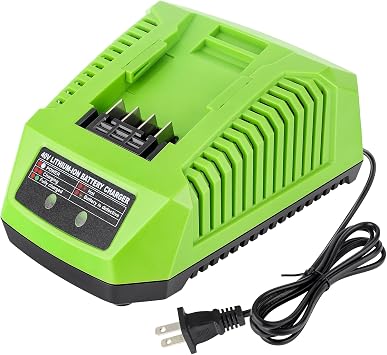 40 Volt Battery Charger Compatible with Greenworks 40V G MAX Battery 29462 29472 29482 2939202 BAF704 Rapid Charger