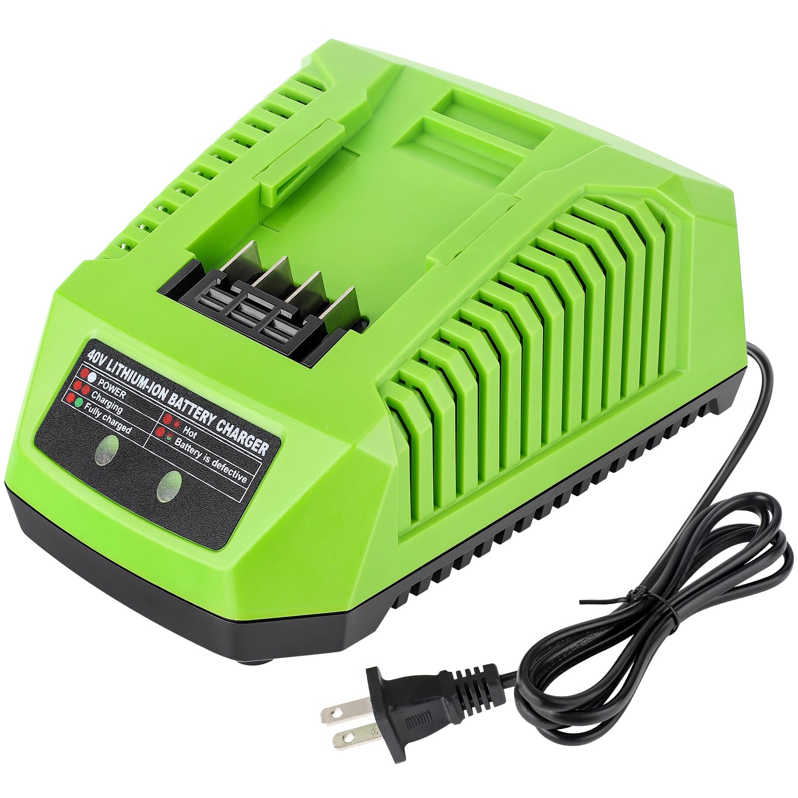 GRVODFRTA 40 Volt Battery Charger Compatible with Greenworks 40V G MAX Battery 29462 29472 29482 2939202 BAF704 Rapid Charger