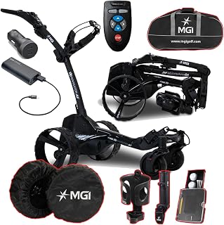 MGI Zip Navigator at All-Terrain Remote Golf Cart with Accessories | Power Bundle | 3-Year Warranty | 36 Holes Extended Battery (Power & Travel)