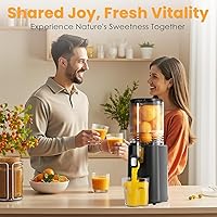 Vista 8 de Cold Press Juicer, 5.5inch Wide Feed Chute Juicer Machine, Slow Masticating Juicer for Whole Vegetables & Fruits, Gray