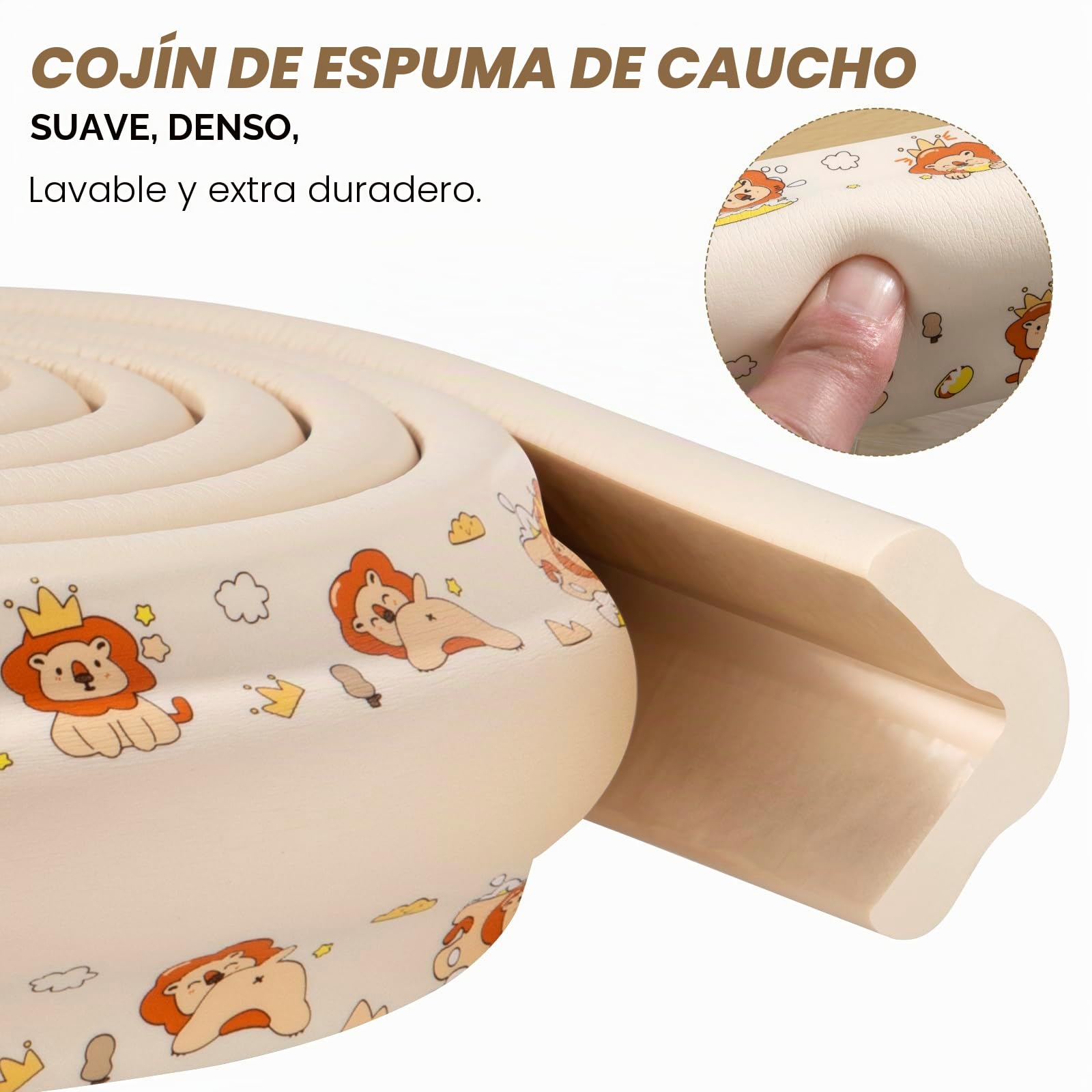 Protector de Bordes para Bebe Suave Espesar Protector de Bordes de Mesa Autoadhesivo para Mesas, Muebles, Puerta, Cama, Silla Beige Naranja