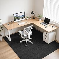 Vista 18 de HomeMall - Alfombrilla para silla de oficina para suelo de madera dura y baldosas, alfombrilla para silla de computadora, protector de piso