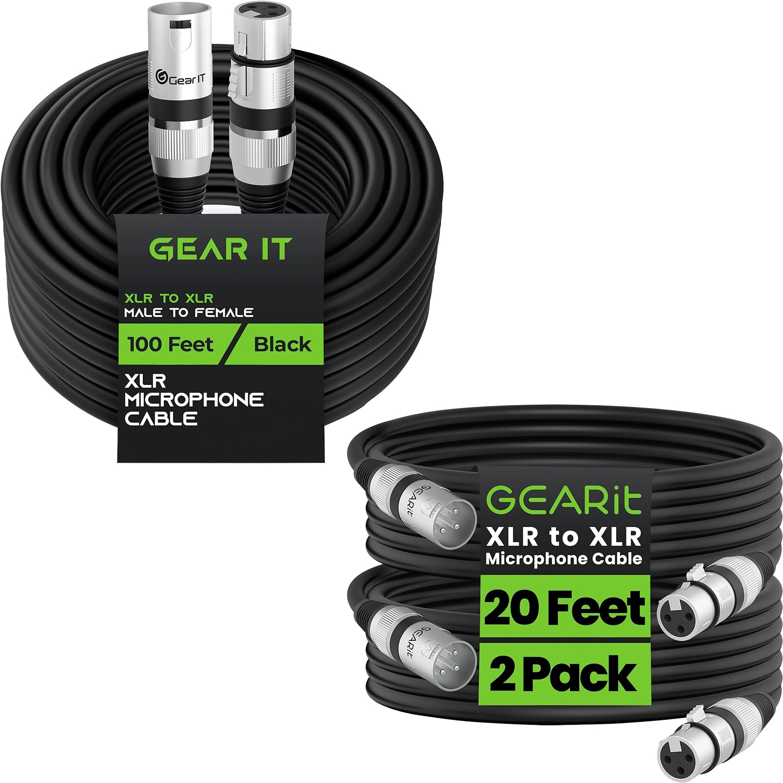 Amazon.com: GEARit XLR Male to Female Microphone Cable (100 Feet