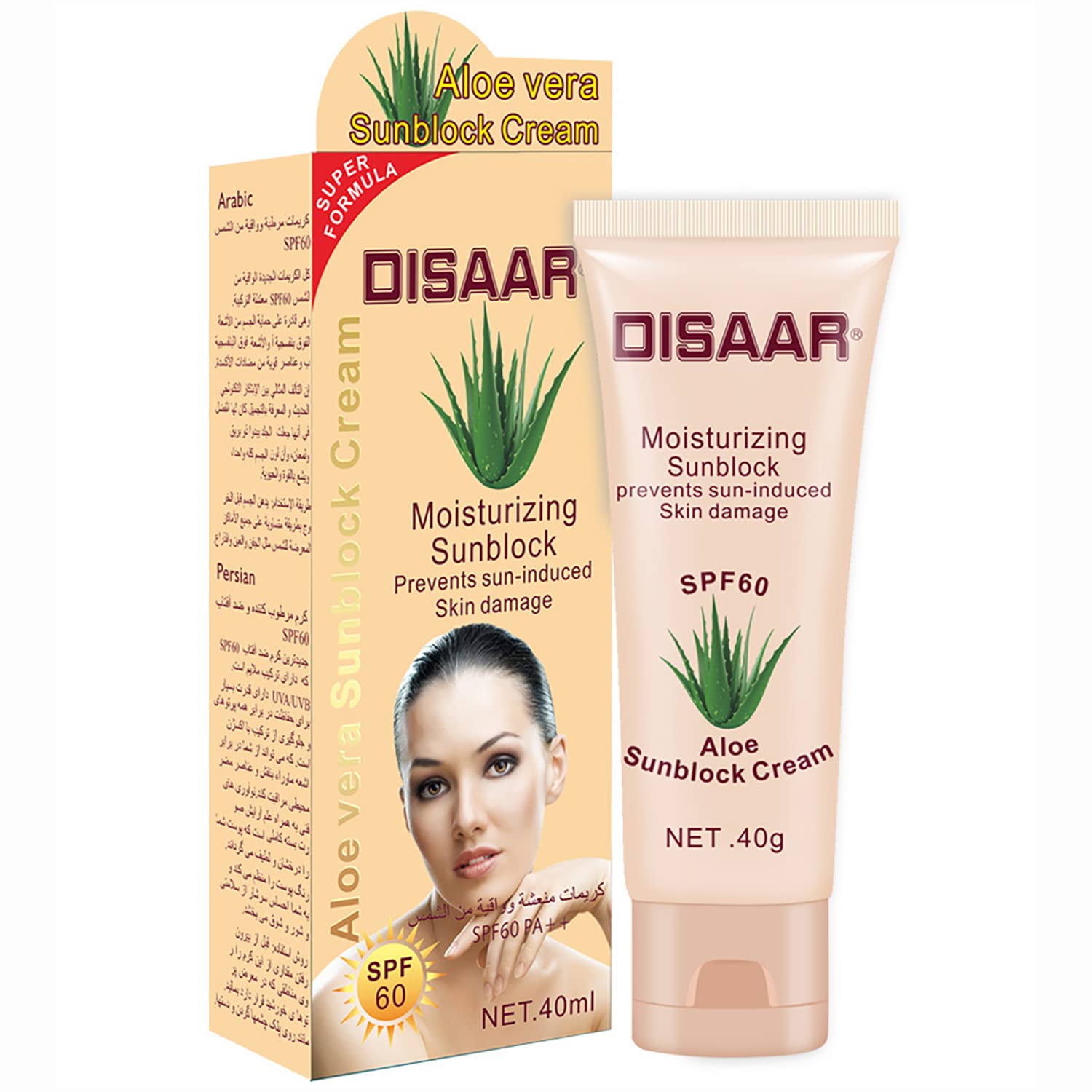 DISAAR BEAUTY Sunblock Cream Refreshing Sunscreen Face Neck Arms Skin Damage SPF 60/