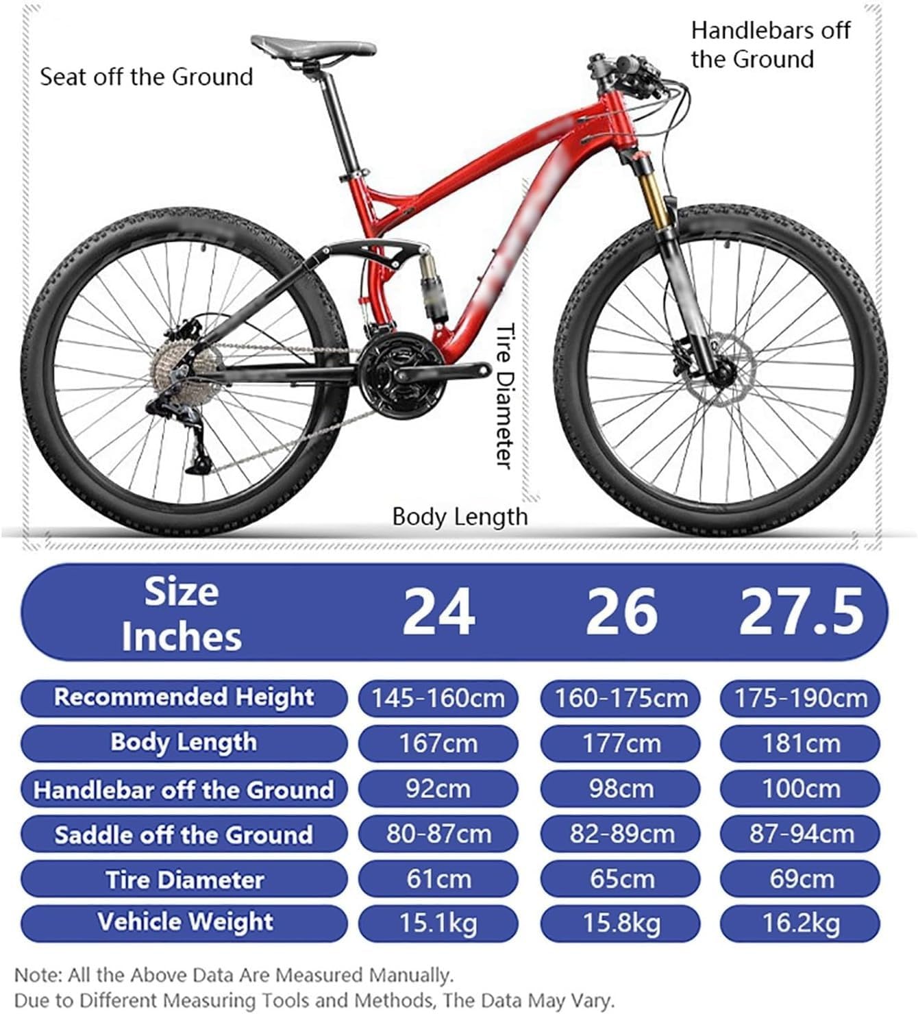 Bicicleta Montaña 27,5 Pulgadas con Cuadro Aluminio, 27/30 Velocidades, Ligera, Altura Ajustable, Softail, Carretera Aluminio. 27.5 * 17in,30 Speed