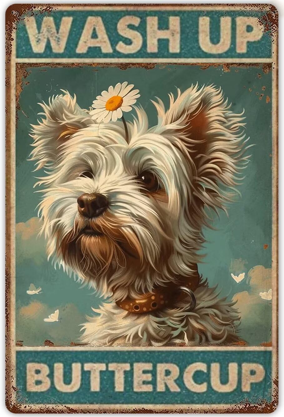 Anceky Dog Funny Bathroom Decor Diamond Art Kits for Adults,Wash Up Buttercup 5D Painting Art Kits Westie Diamond Art Painting Kit for Adult Beginner for Home Wall Decor 8X12 Inch