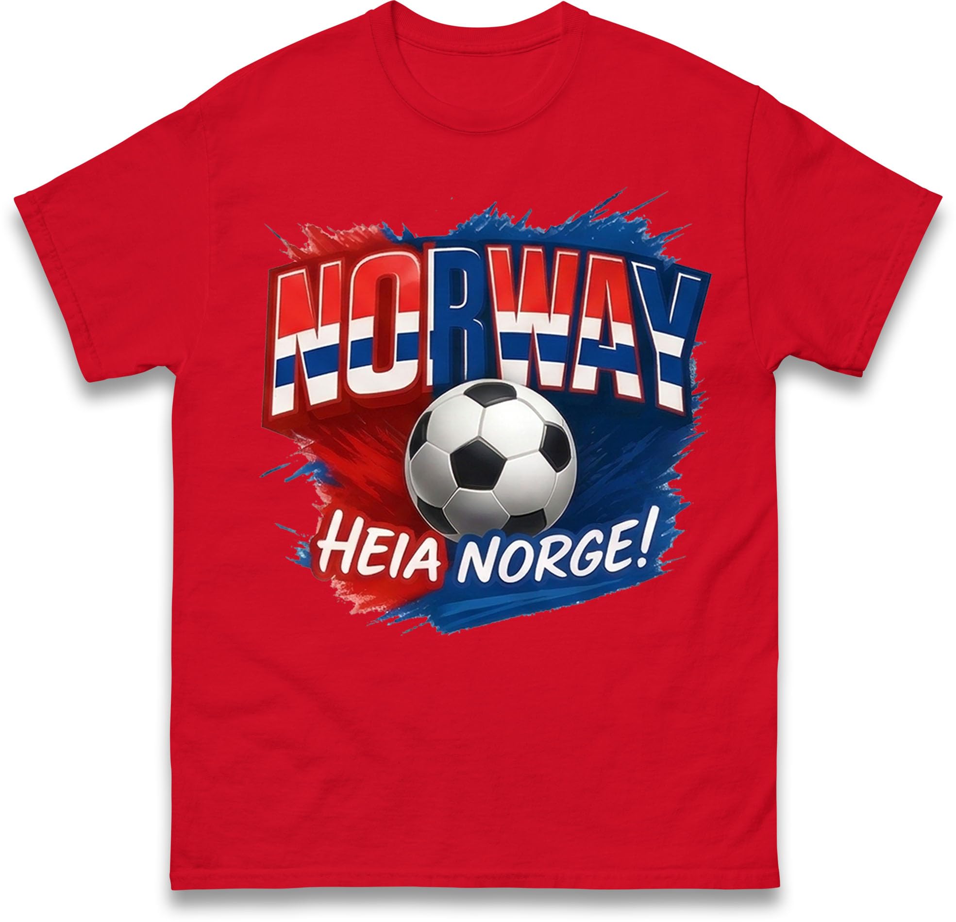 Norway Heia Norge Football T-Shirt, Norwegian National Football Team Supporter Fan Tee Shirt, Unisex Soccer Apparel, Match Day Sports Gift Red