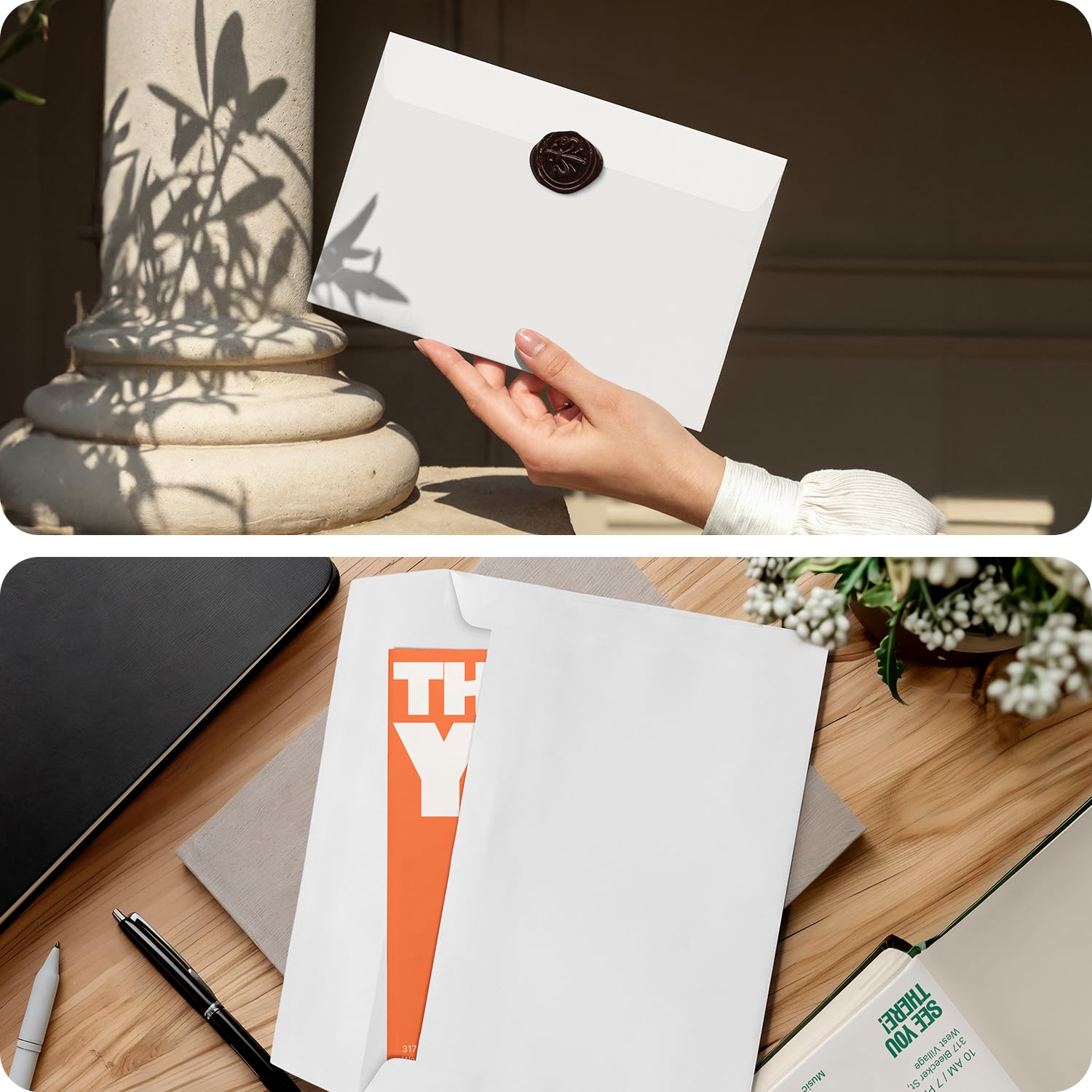 Netuno 500 buste per lettere bianco 14 x 20,8 cm 100g Amber busta lettera carta bianca elegante taglio dritto con strip adesivo per ufficio invito partecipazione