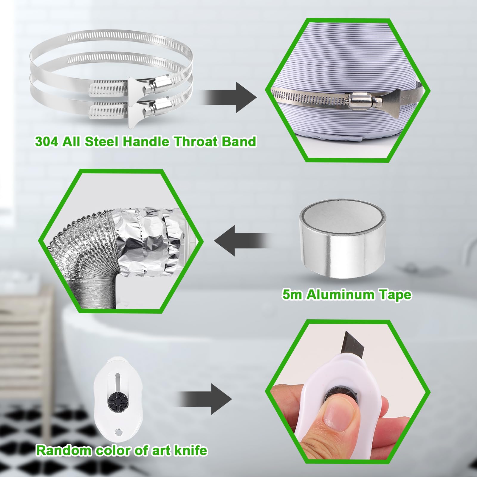 Tubo De Ventilación Flexible 80mm X 3m: Solución Práctica Y Duradera Para Secadora, Extractor Y Aire Acondicionado
