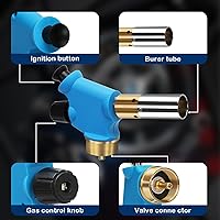 Vista 3 de Antorcha de propano BlueFire, Cabeza de antorcha práctica, Botón de gatillo de inicio, Boquilla, Antorcha de combustible de propano, Antorcha de gas