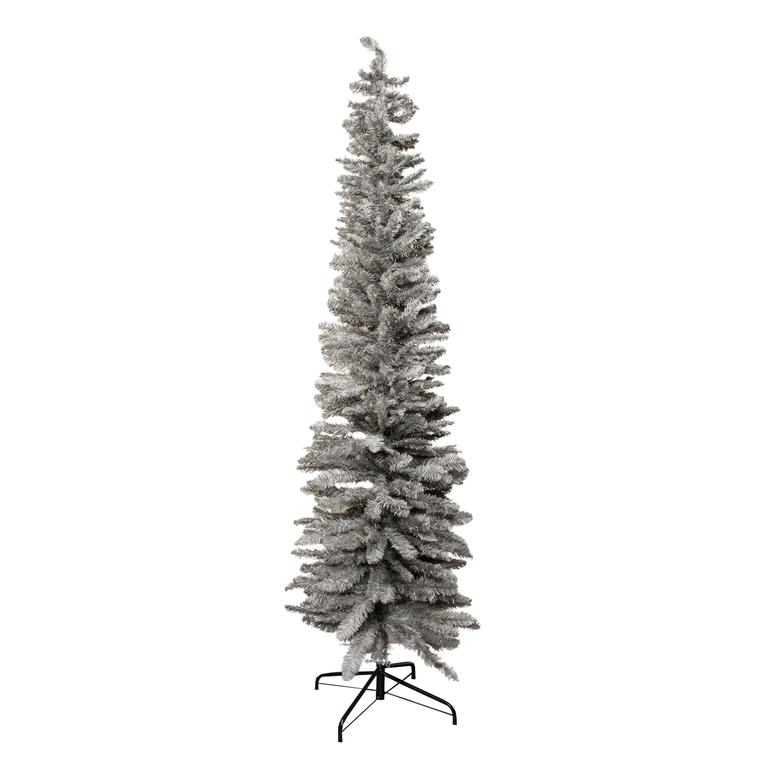 Samuel Alexander 8ft Grey Artificial Pencil Christmas Tree - 460 Tips - Metal Stand