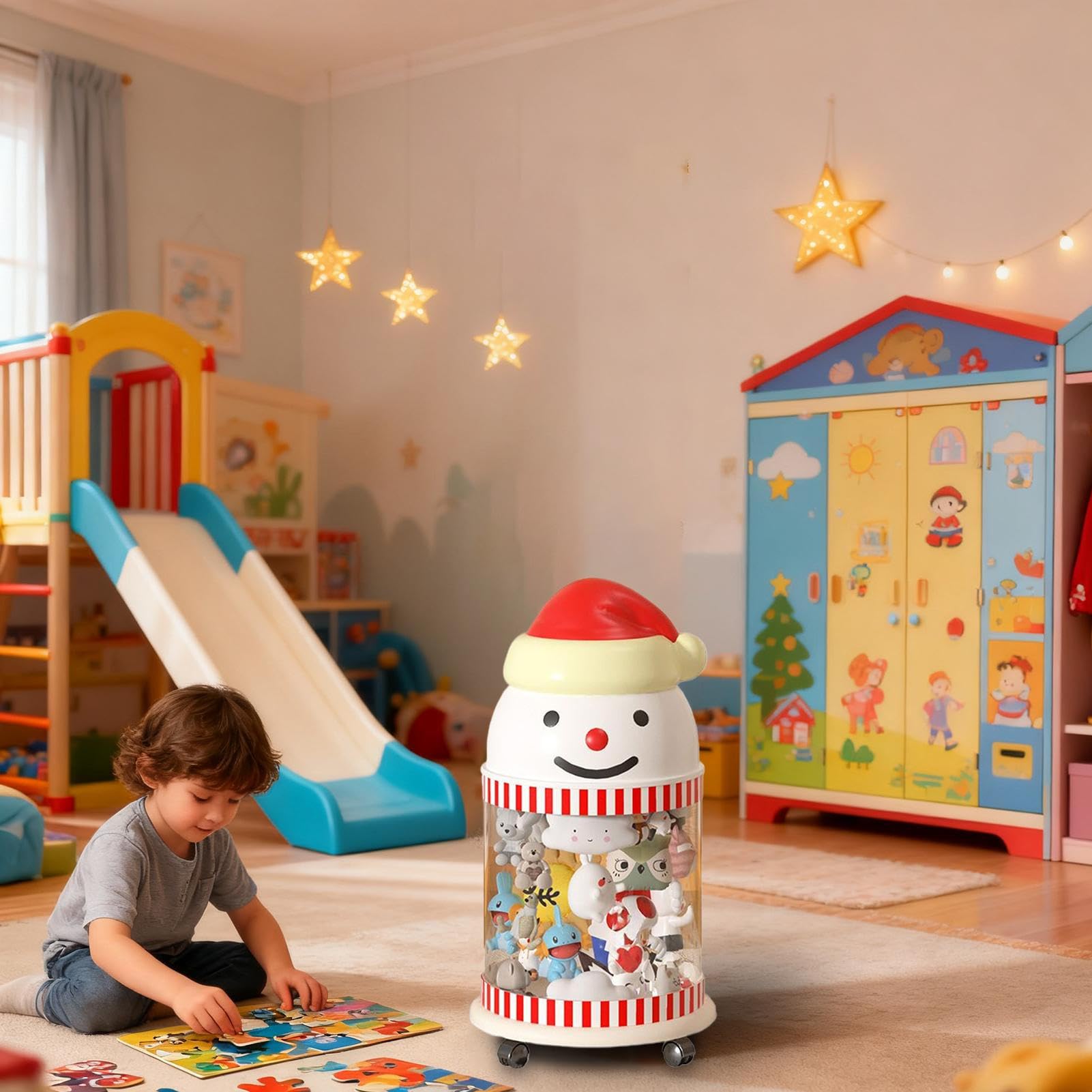 Pluszowy uchwyt do przechowywania Snowman Shaped z podstawą do