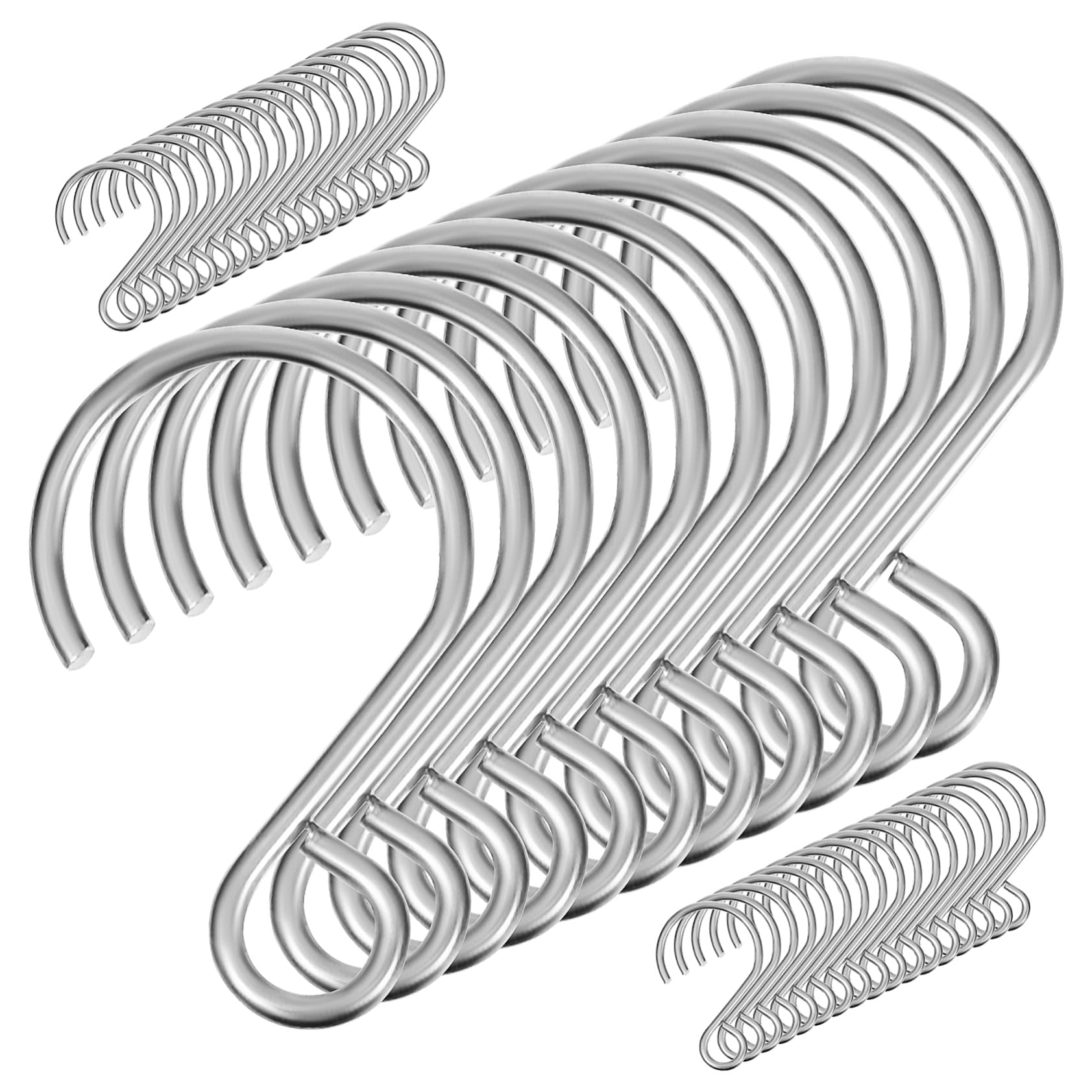 SOESFOUFU 100pcs Heavy Duty Stainless Steel s Hooks Hanging Basket Hooks for Kitchen Pot Hangers Smooth Edges Easy Install s Hooks for Bathroom Kitchen Garden