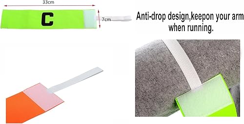 Miniatura 9 de Captain's Armband - Brazalete de fútbol y rugby para jóvenes y adultos, diseño anticaída, paquete de 6