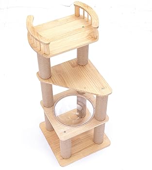 新品　キャットタワー　木製　高さ102cm 据え置き　和風　ネコタワー キャットタワー 木製 据え置き 猫タワー 爪とぎ タワー 省