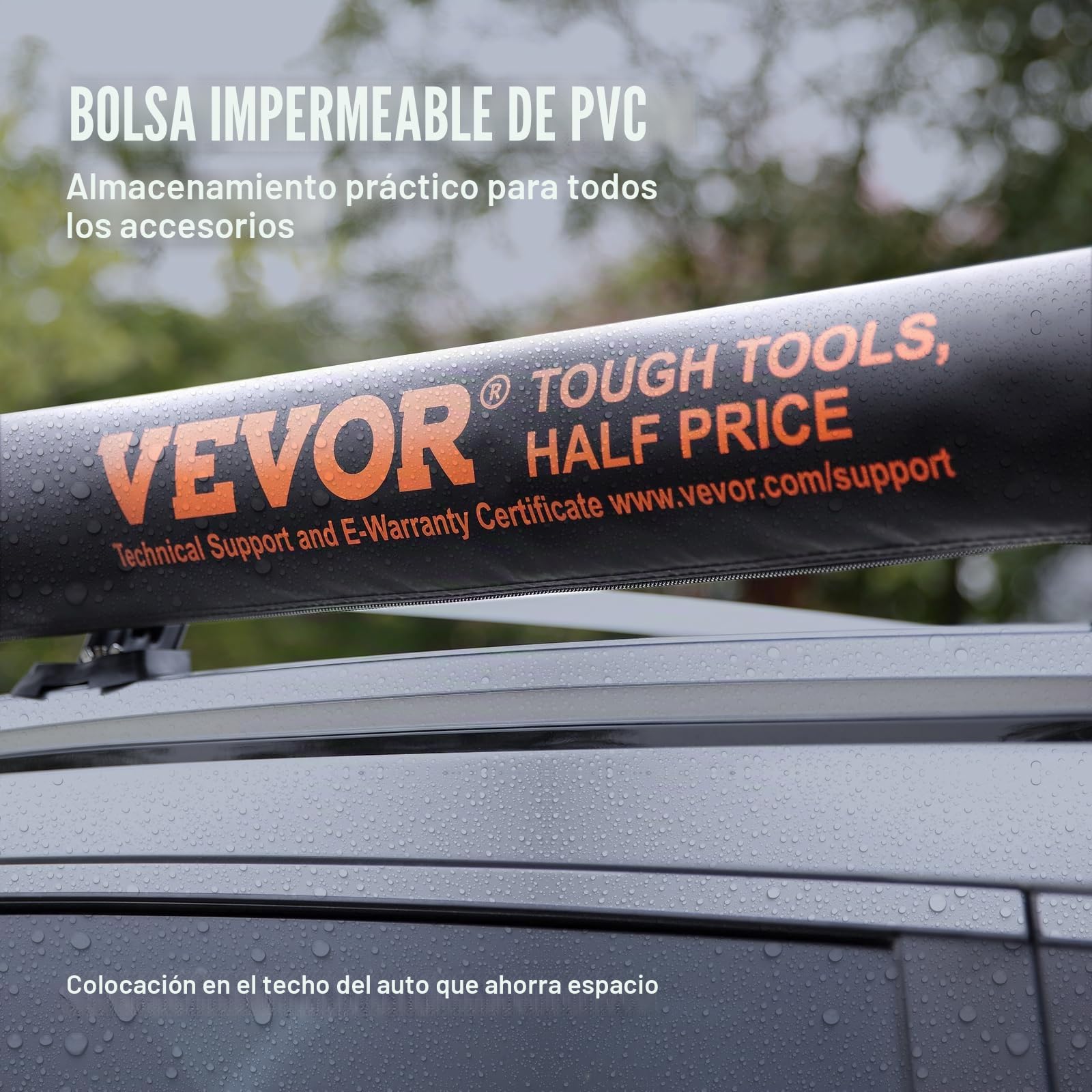 VEVOR Toldo Retráctil Lateral/Trasero para Coche 1,4x2 m PU3000 mm UV50+ Resistente al Sol/Agua/Viento Con Bolsa de Almacenamiento para Camiones Furgonetas Autocaravanas