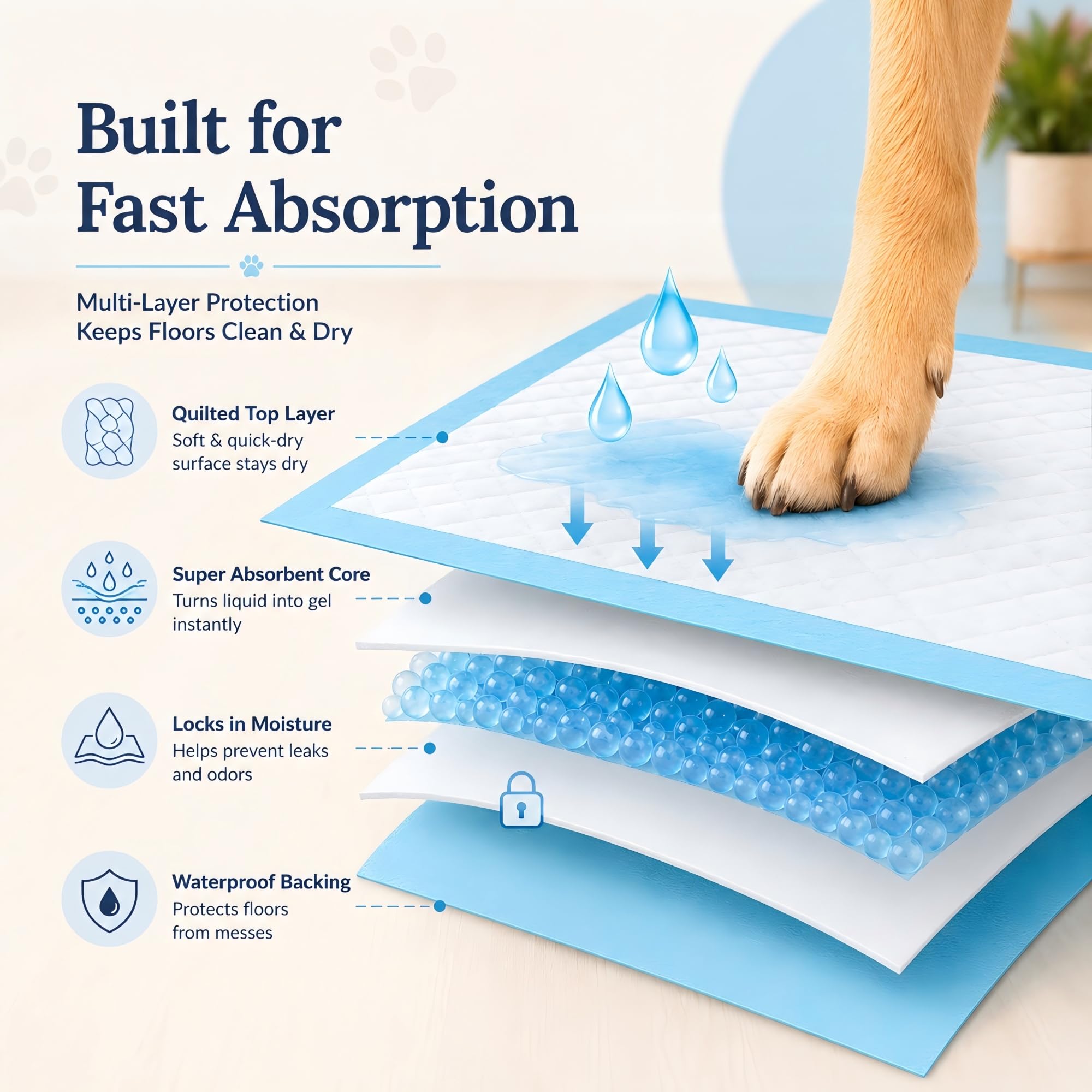 Boscute Almohadillas de entrenamiento para perros superabsorbentes y a prueba de fugas, tamaño jumbo, 36 x 36 pulgadas, almohadillas de entrenamiento desechables gruesas de secado rápido para