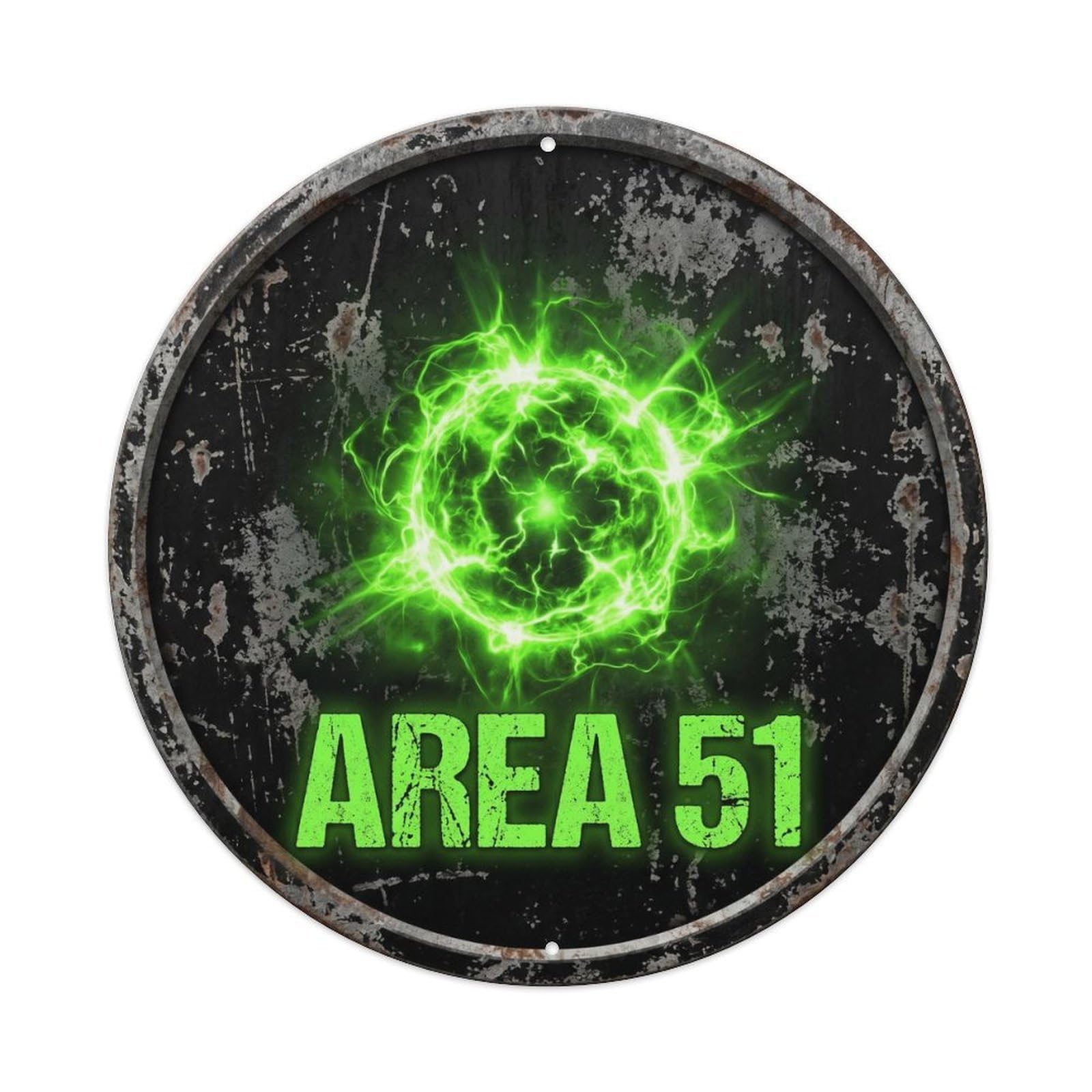 Cwbufd Vintage Style Alien Area 51 Alien Energy Vintage Metal Tin Sign Plaque Wall Decor For Cafe, Club Bar, Office, Garden Metal Poster 8X8inch