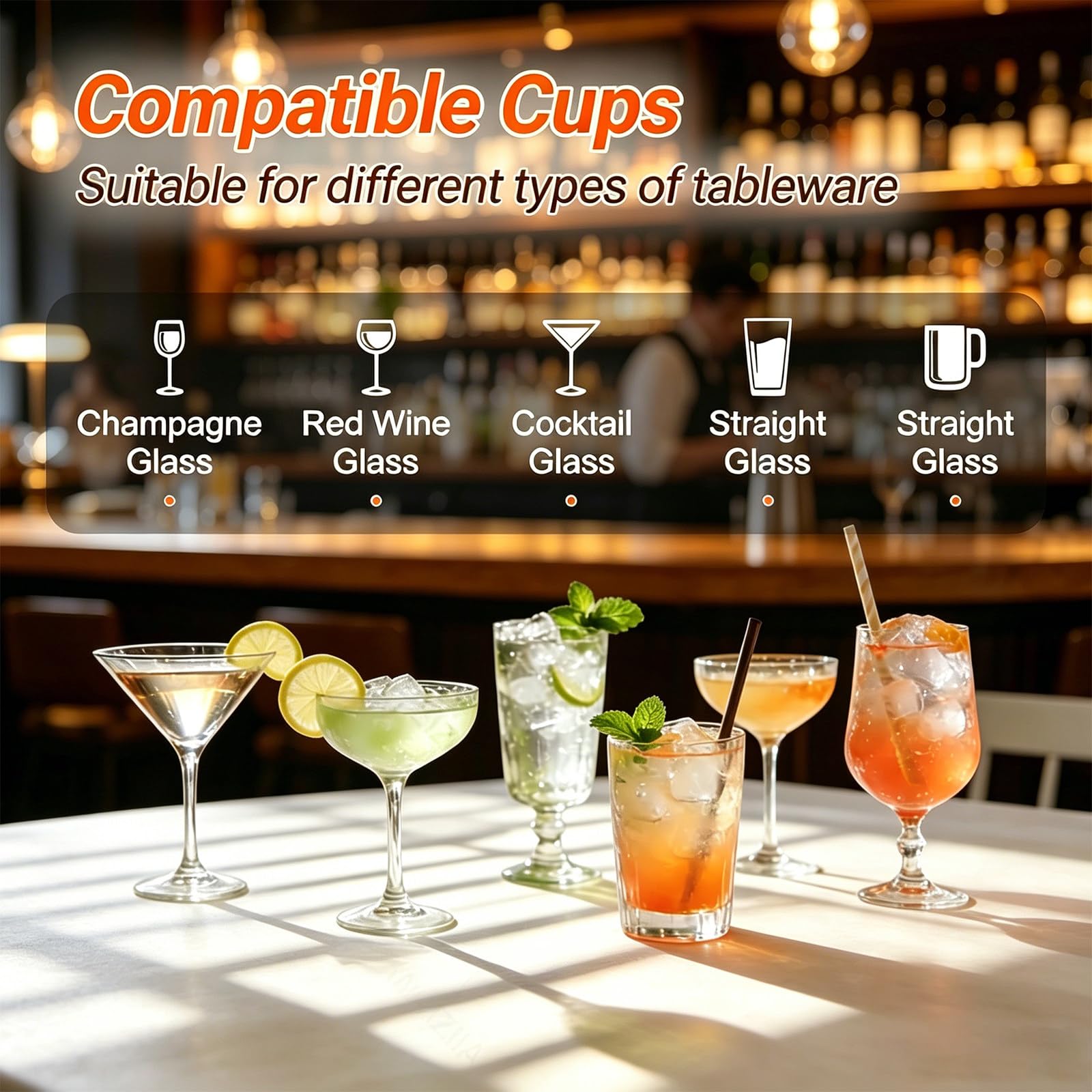 Máquina Secadora Y Pulidora Copas, limpieza 360° sin ángulos muertos, alta velocidad, transparencia cristalina, cepillos desmontables. Para copas de vino y champán en salones y cocinas 8Head