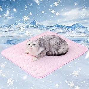 ペット用クールマット 犬用ひんやりマット 猫 冷感マット 接触冷感 折り畳める 夏用 速乾 吸水 滑り止め 繰り返し使用可能 お手入れ簡単 (ピンク, XS(30*40cm))